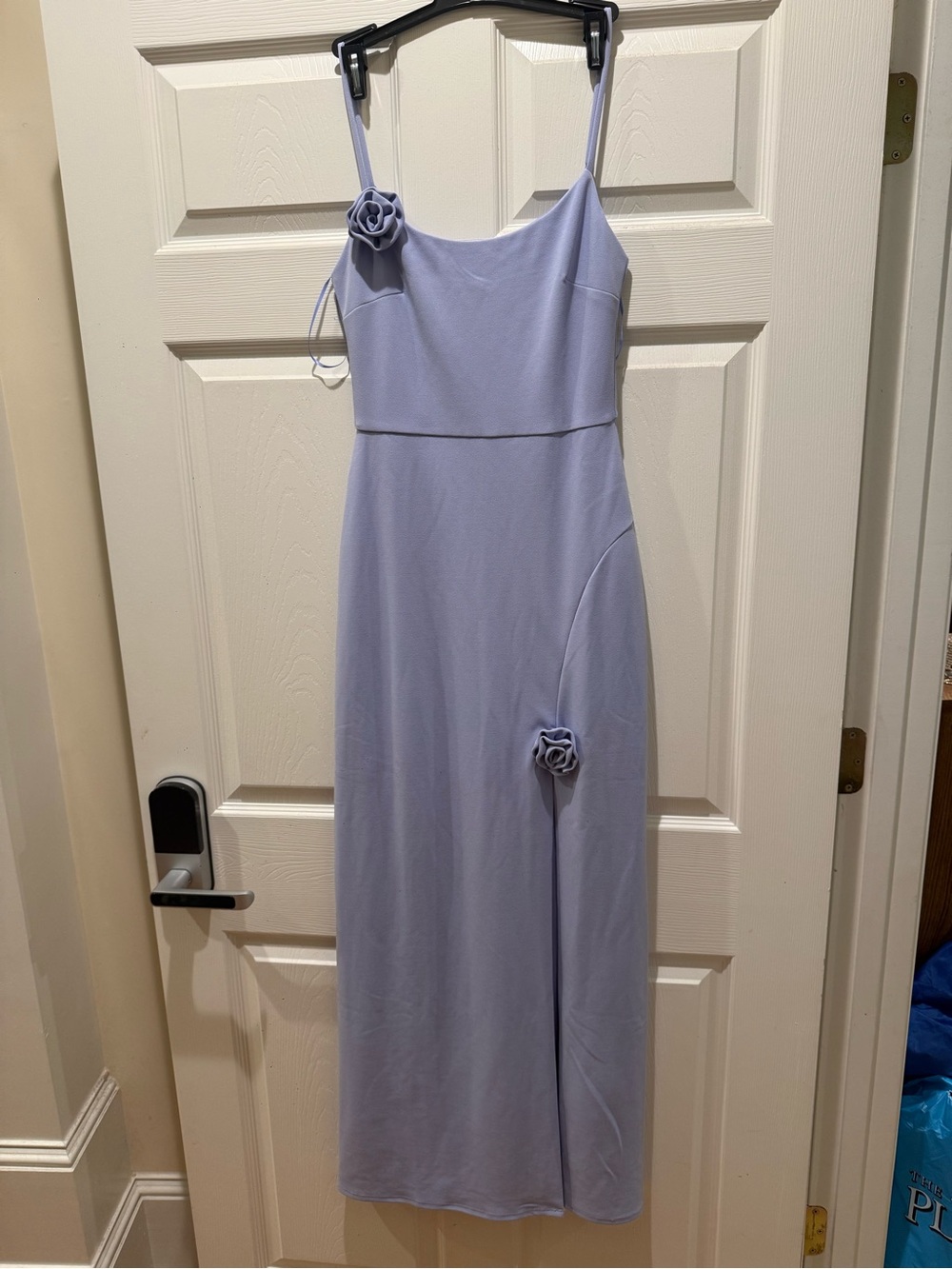 Wayf Lavender Spaghetti-Strap Maxi Dress with Rosette Details